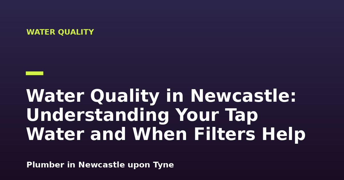 Water Quality in Newcastle: Understanding Your Tap Water and When Filters Help